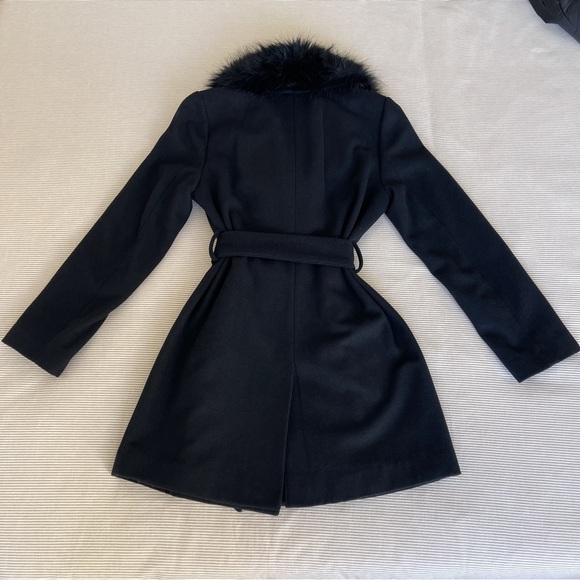 H&M Black Faux Fur Trimmed Coat - Picture 2 of 4